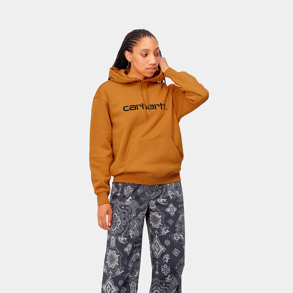 W' Hooded Carhartt Sweat Ochre / Dark Navy