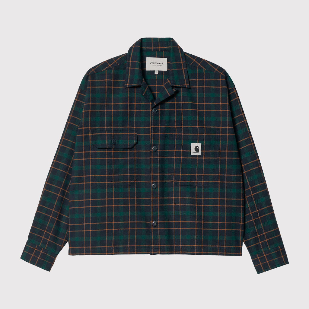 W' L/S Baxter Shirt Baxter Check, Dark Navy / Grove