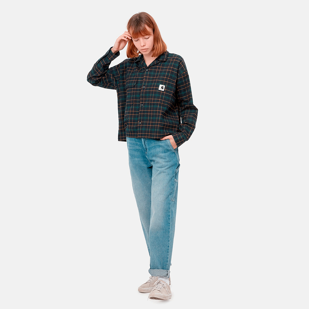 W' L/S Baxter Shirt Baxter Check, Dark Navy / Grove