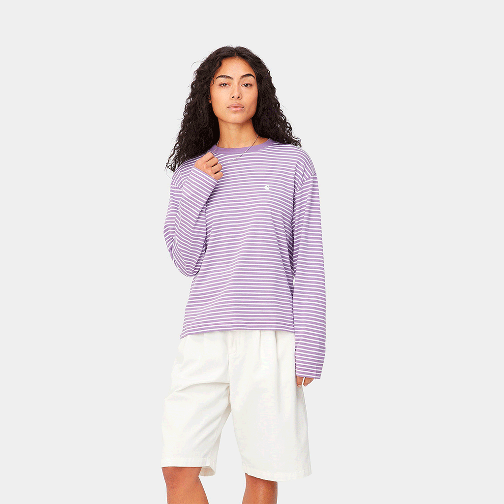 W' L/S Coleen T-Shirt Stripe Violanda / White