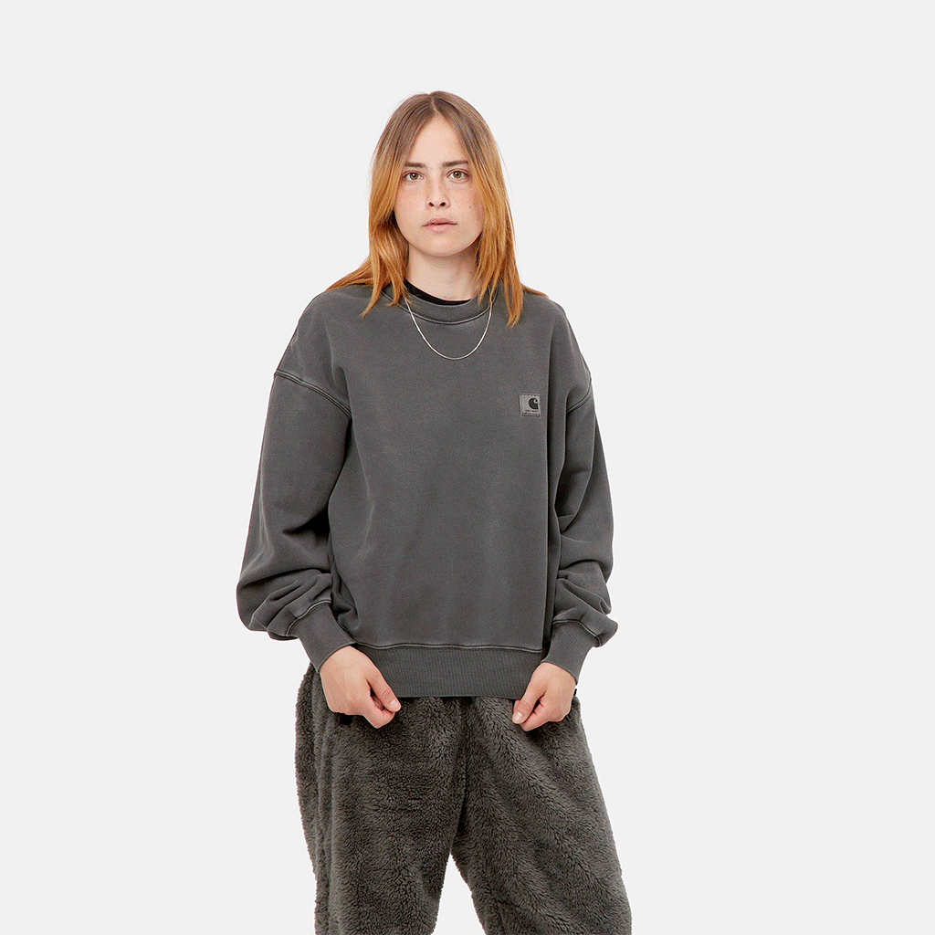 W' Nelson Sweat Black Garment Dyed