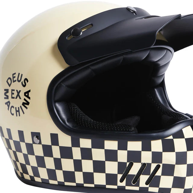 Checker Helmet Vintage White