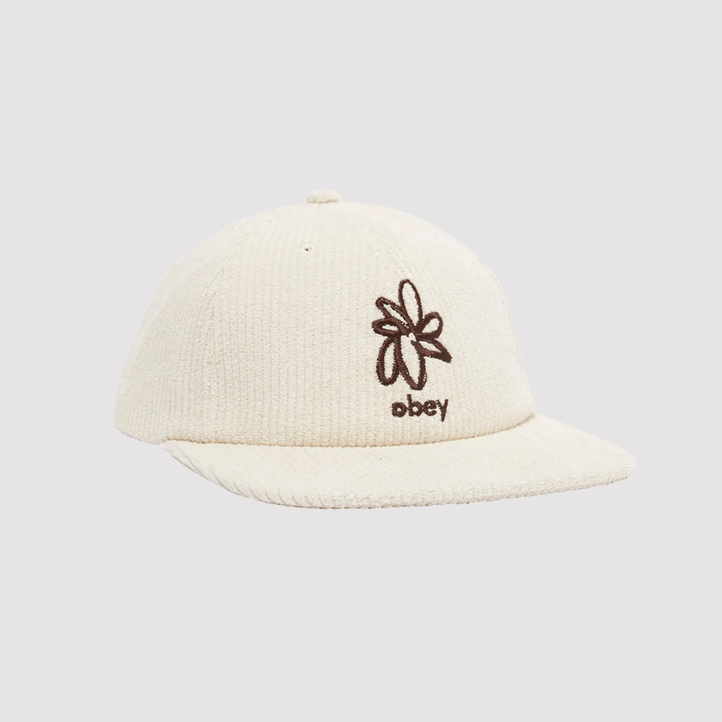 Flower 6 Panel Strapback Unbleached