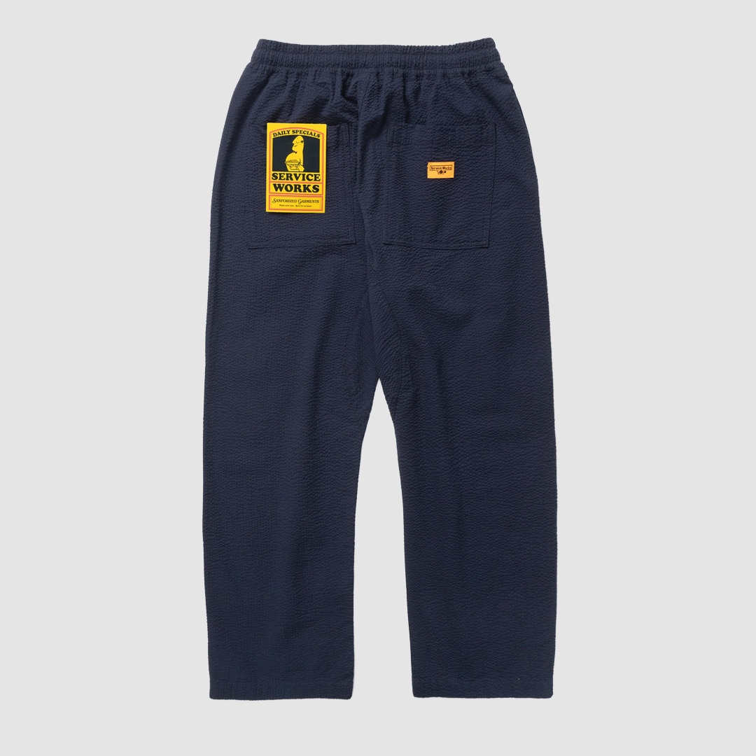 Seersucker Chef Pants Dark Navy