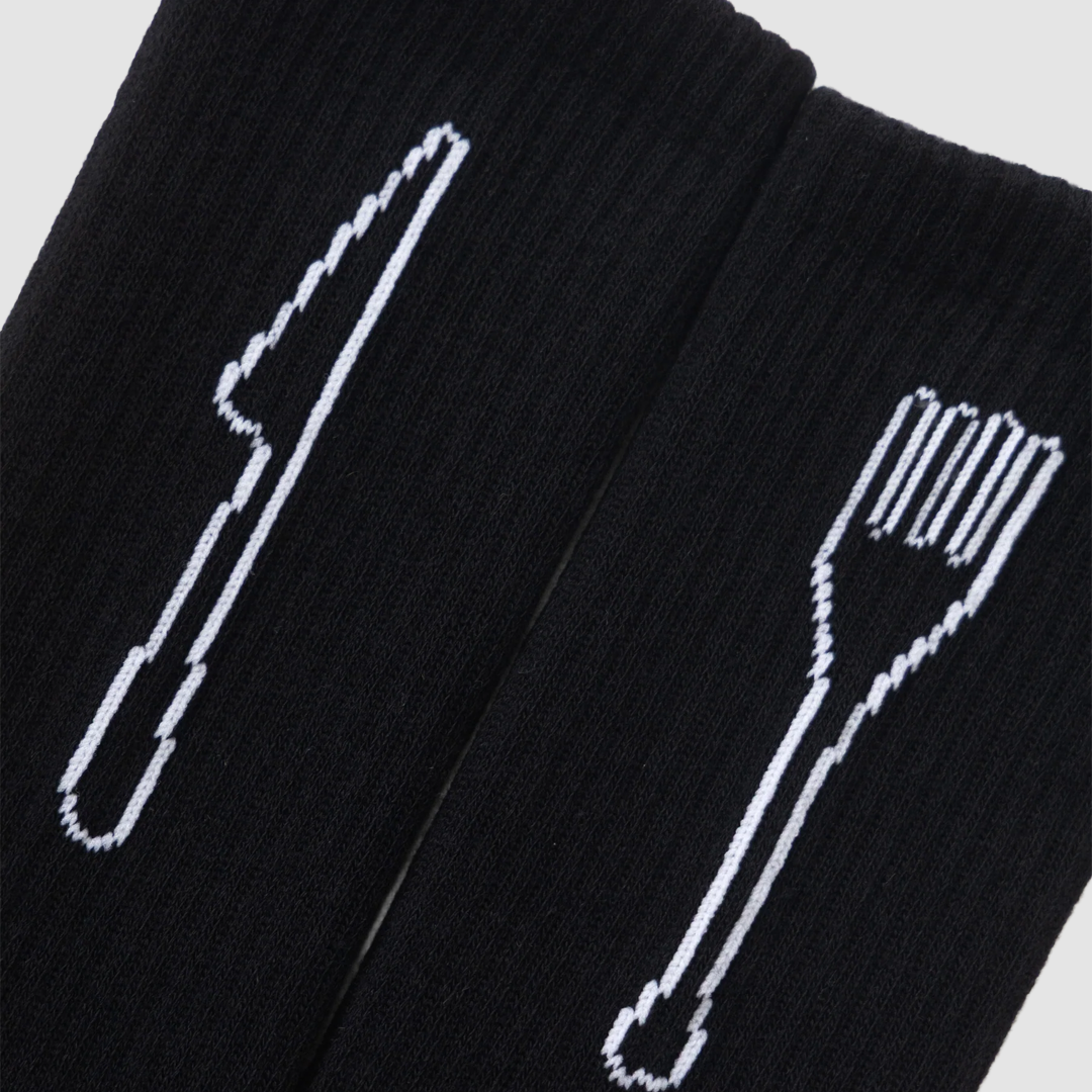 Knife & Fork Socks Black