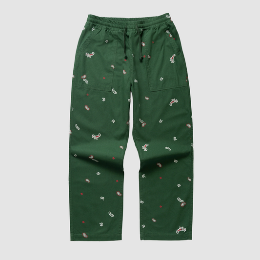 Paisley Chef Pants Forest
