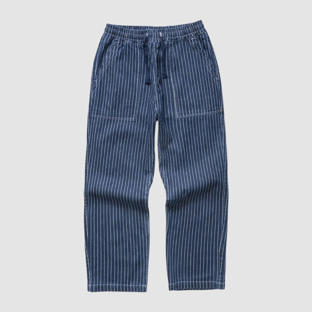 Pinstripe Denim Chef Pants Indigo