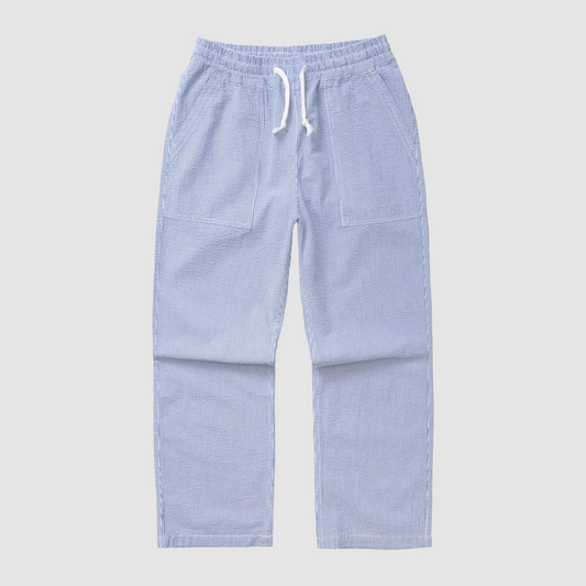 Seersucker Chef Pants Navy Stripe