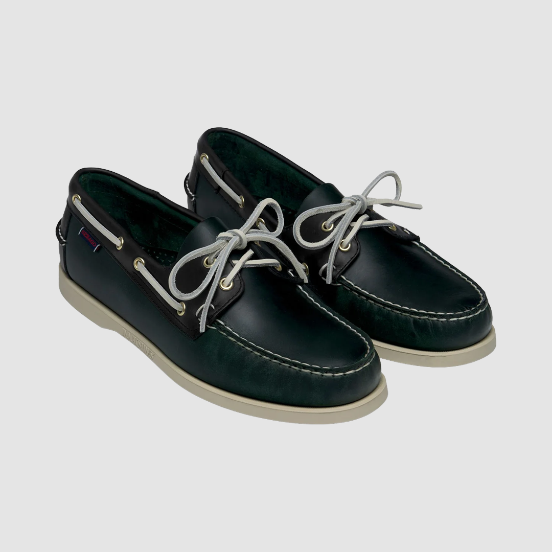 Docksides Portland Waxed Green Forest / Blue Navy