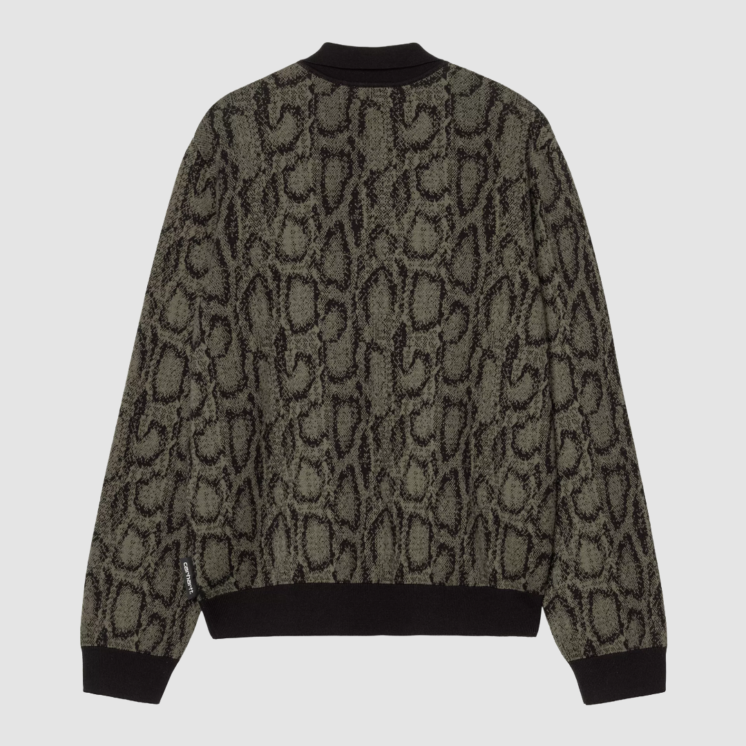 L/S Snake Polo Camo Jacquard Leaf