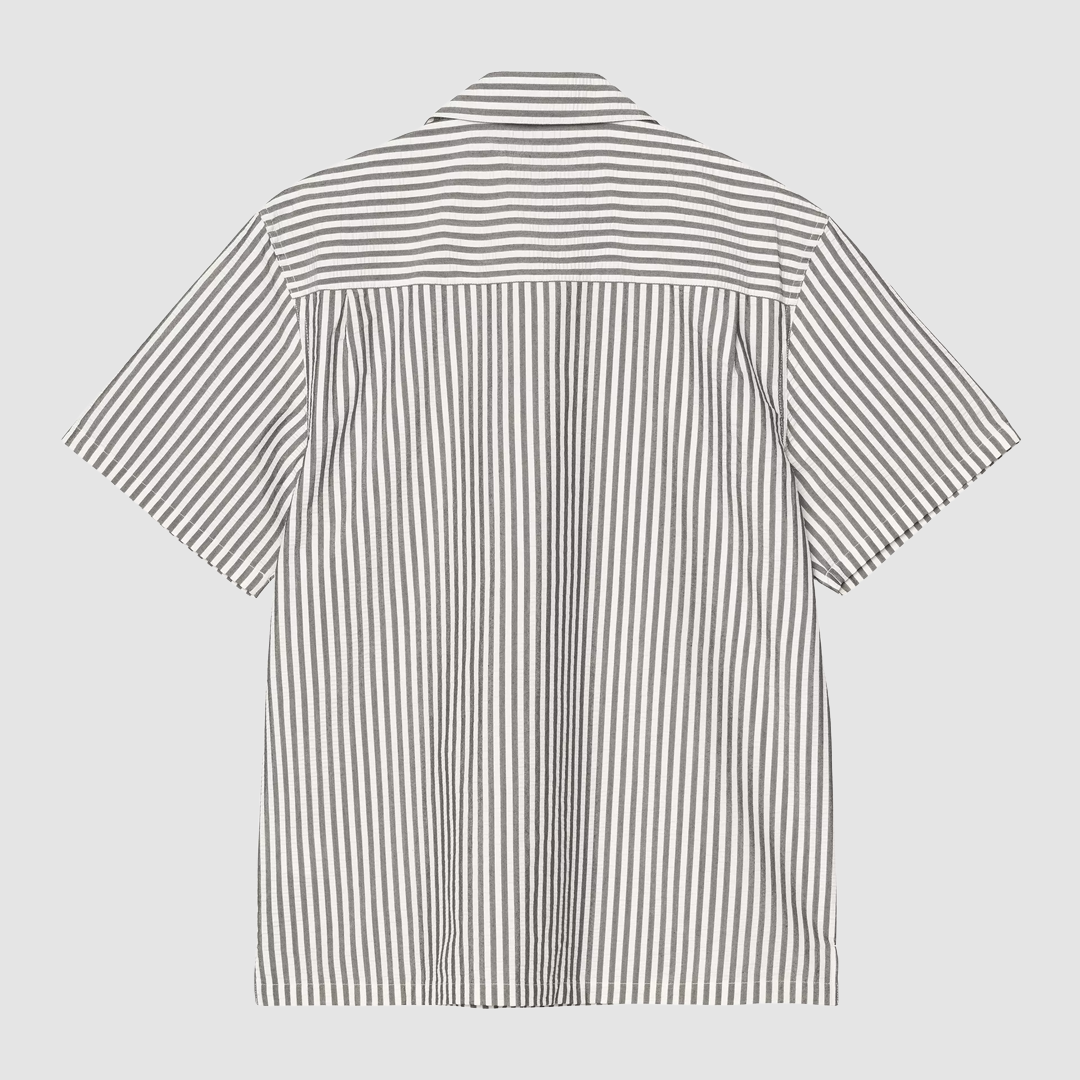 S/S Leavel Shirt Stripe Black / Wax