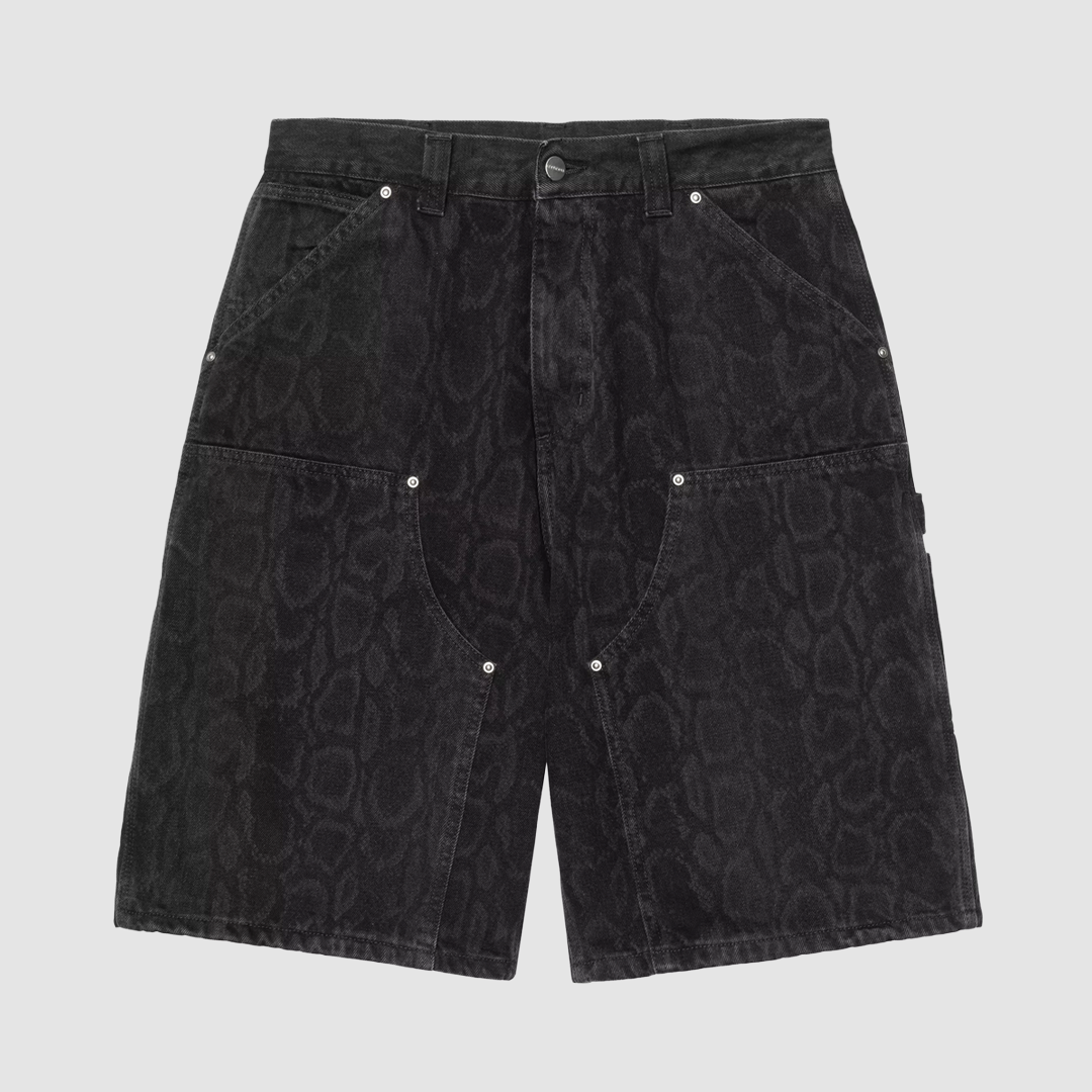 OG Double Knee Short Snake Camo Black Heavy Stone Wash