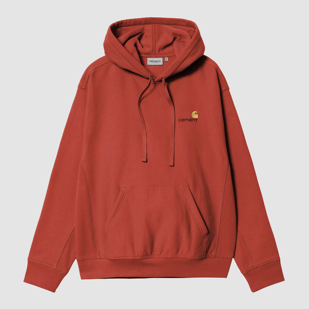 Hooded American Script Sweat Oxide Red