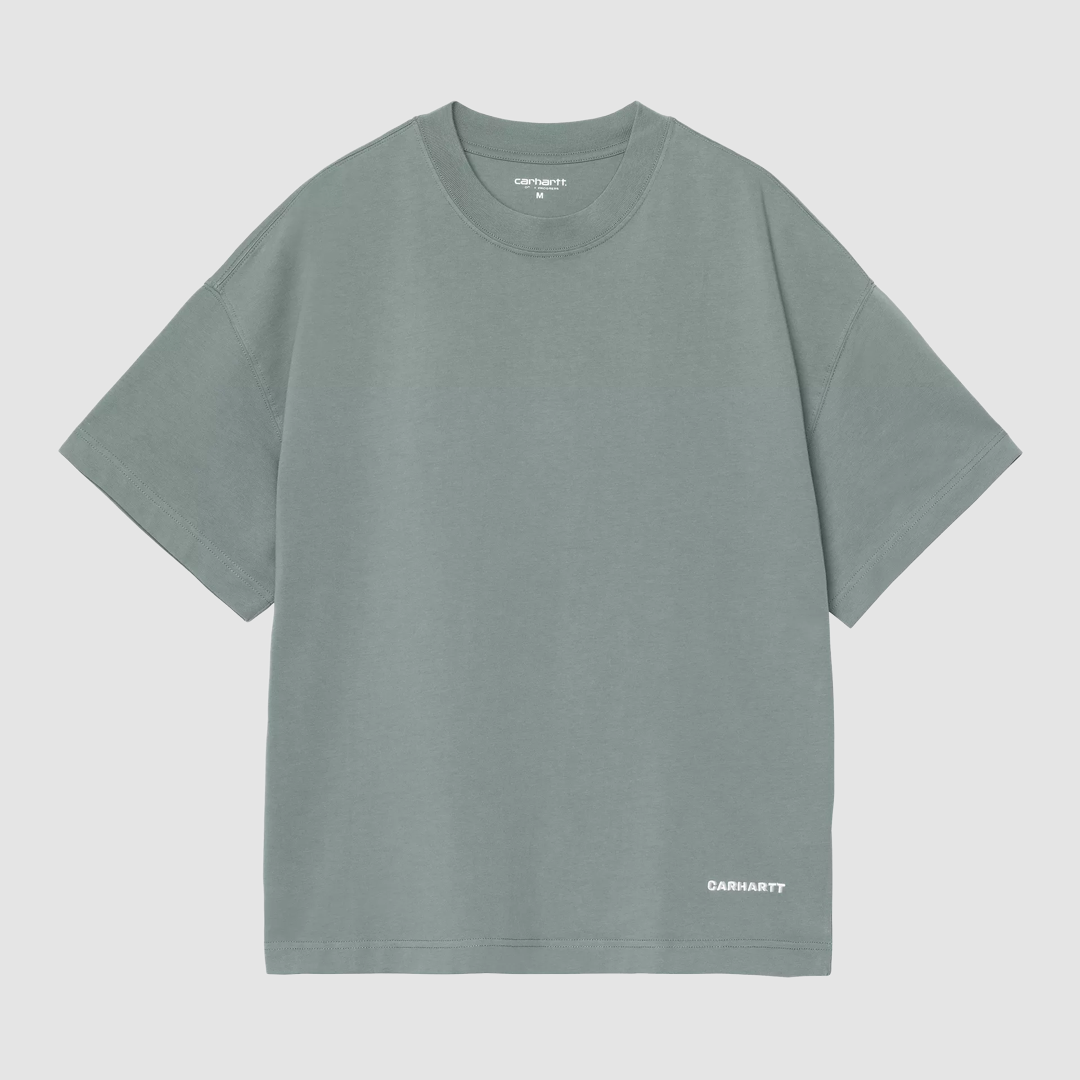S/S Link Script T-Shirt Velvet Green / White