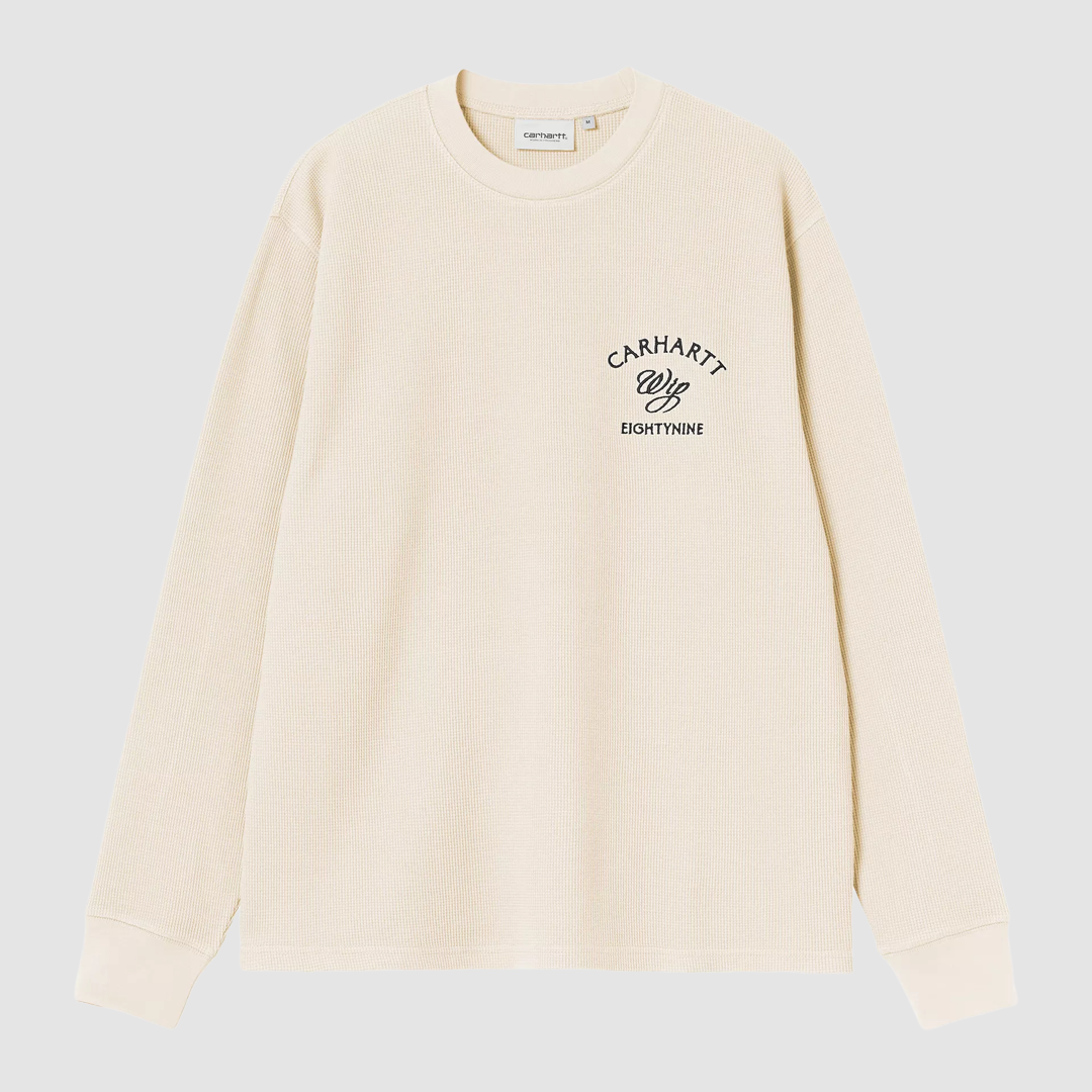 L/S Eightynine Waffle T-Shirt Natural / Black