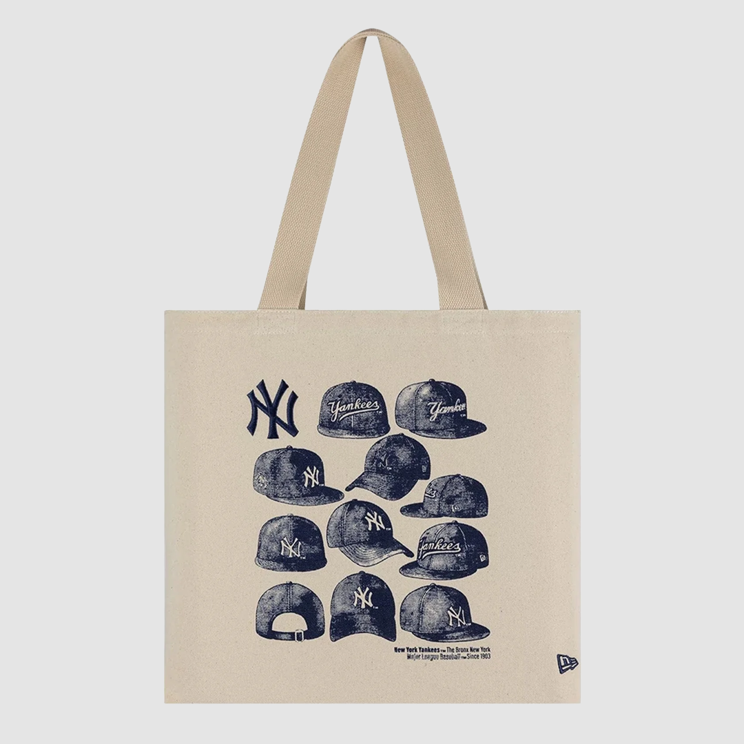 Cap Graphic Heavy Tote Bag New York Yankee Ivory