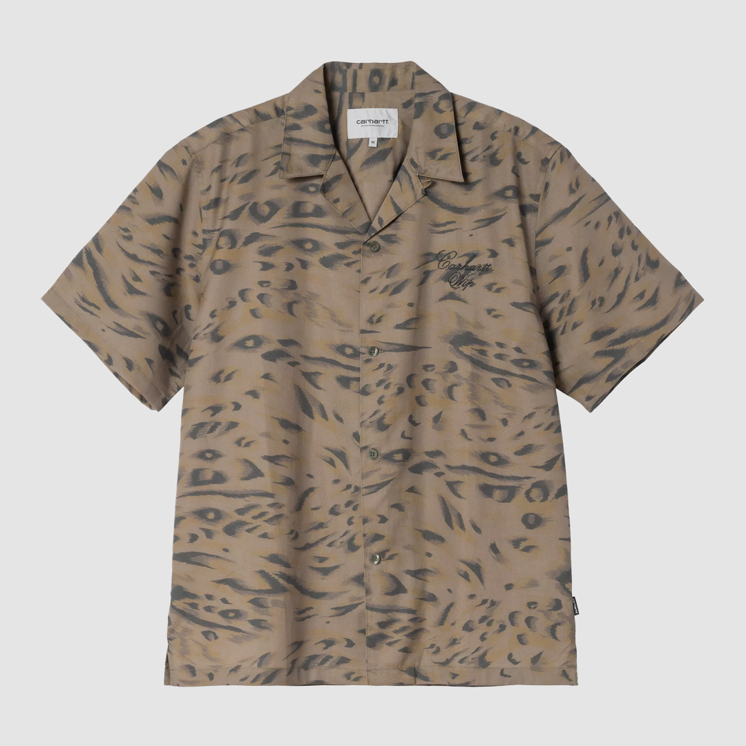 S/S Travon Shirt Duck Feather Print Cypress / Black