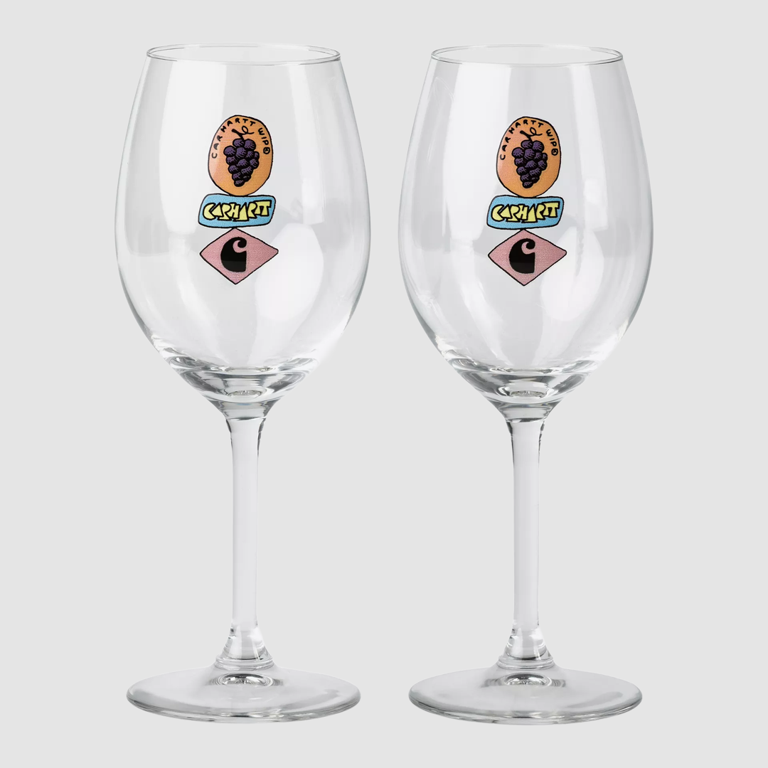 Stacked Grapes Wine Glass Set Clear