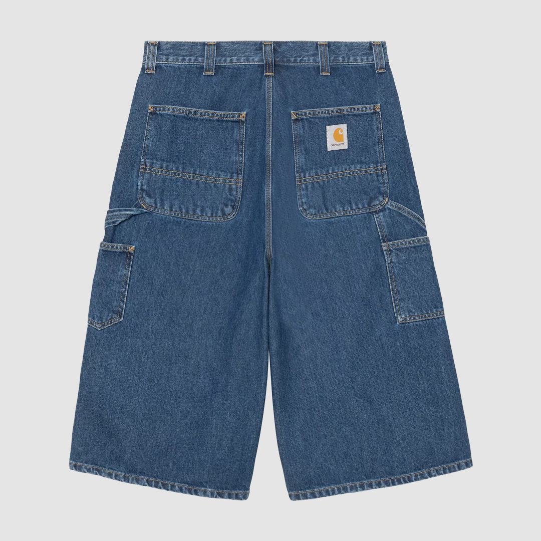 OG Double Knee Long Short Blue Stone Washed