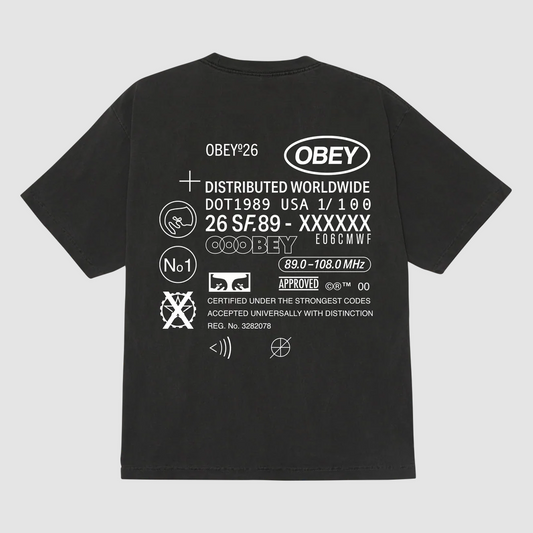 Obey Code Pigment Dusty Black T-Shirt