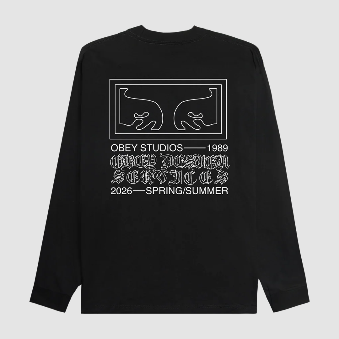 Obey Design Services Black T-Shirt LS