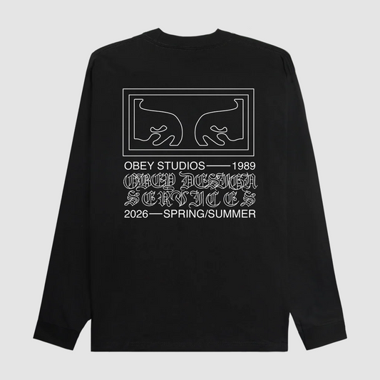 Obey Design Services Black T-Shirt LS