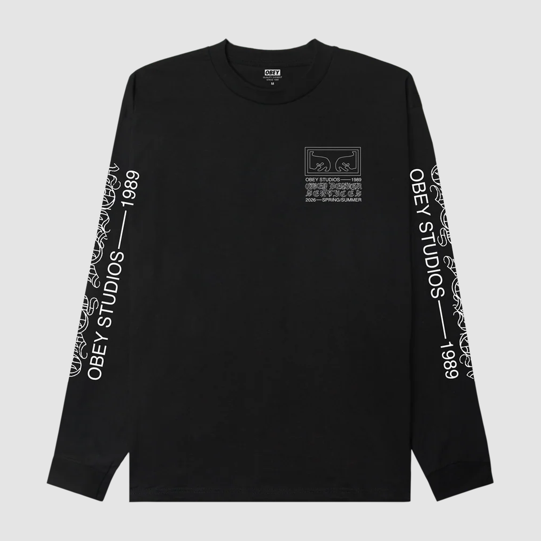 Obey Design Services Black T-Shirt LS