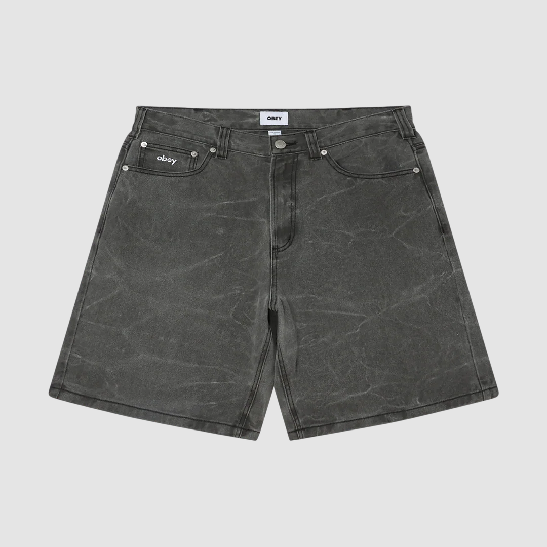 Bigwig Baggy Denim Short Black Wrinkle Wash