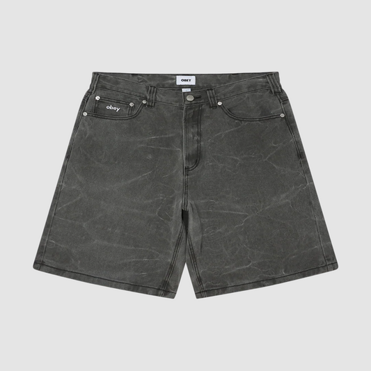 Bigwig Baggy Denim Short Black Wrinkle Wash