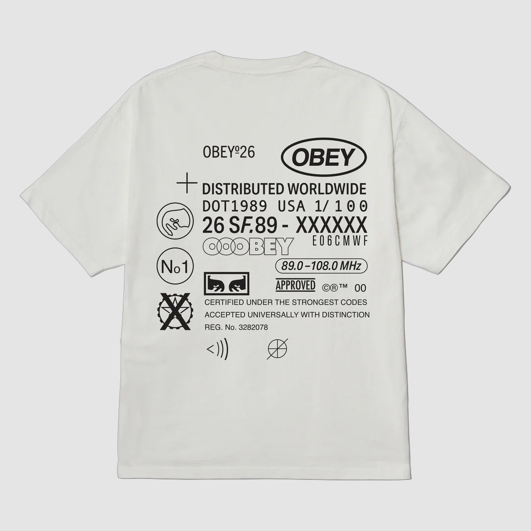 Obey Code Pigment T-Shirt Vintage White