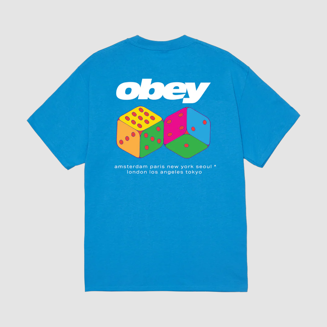 Obey Dice T-Shirt Azure Blue