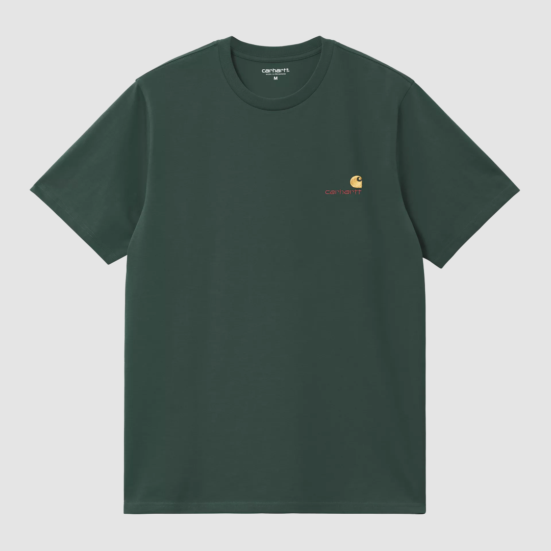 S/S American Script T-Shirt Kale Green
