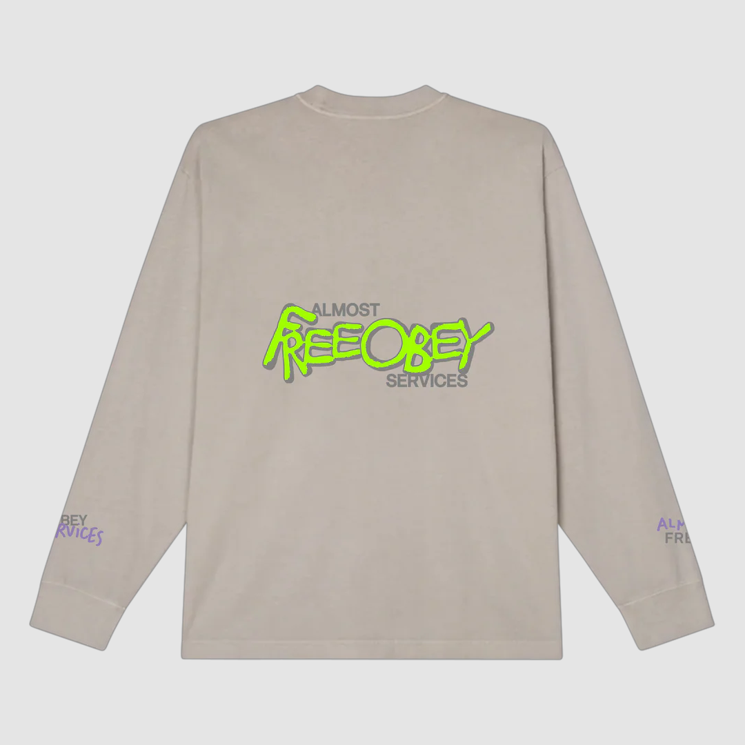 Almost Free Obey LS T-Shirt Silver Grey