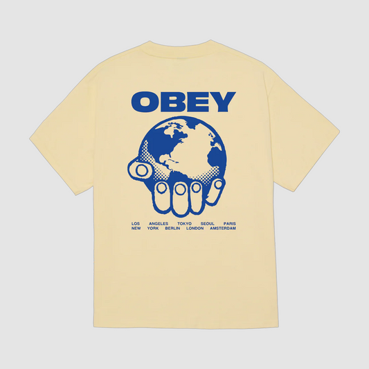 Obey Helping Hand T-Shirt Pale Yellow