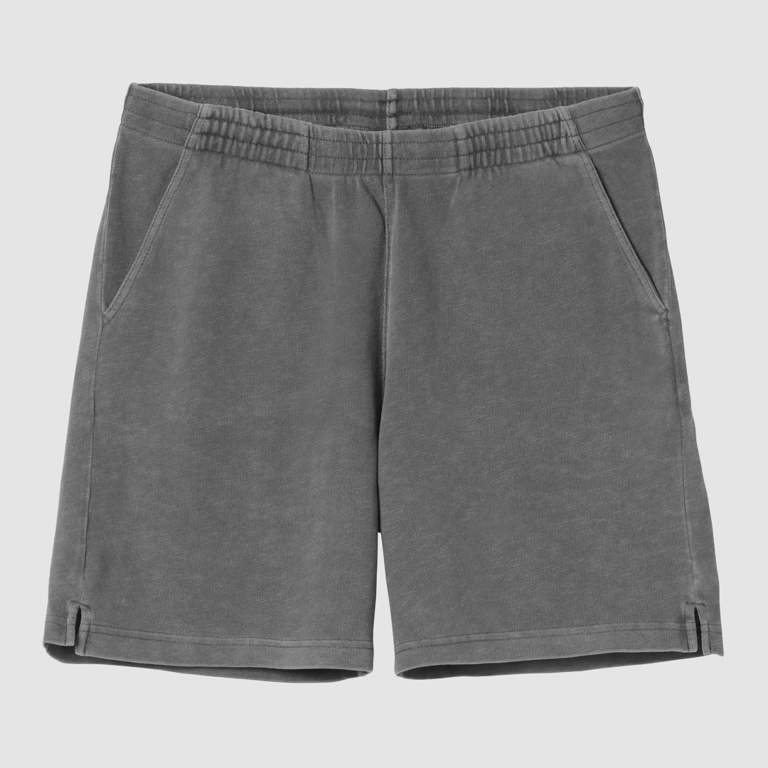 Harper Sweat Short Black Garment Dyed