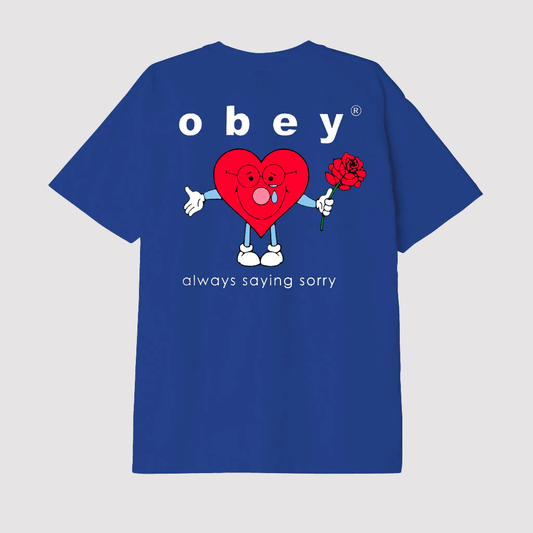 Obey Always Saying Sorry T-Shirt Surf Blue