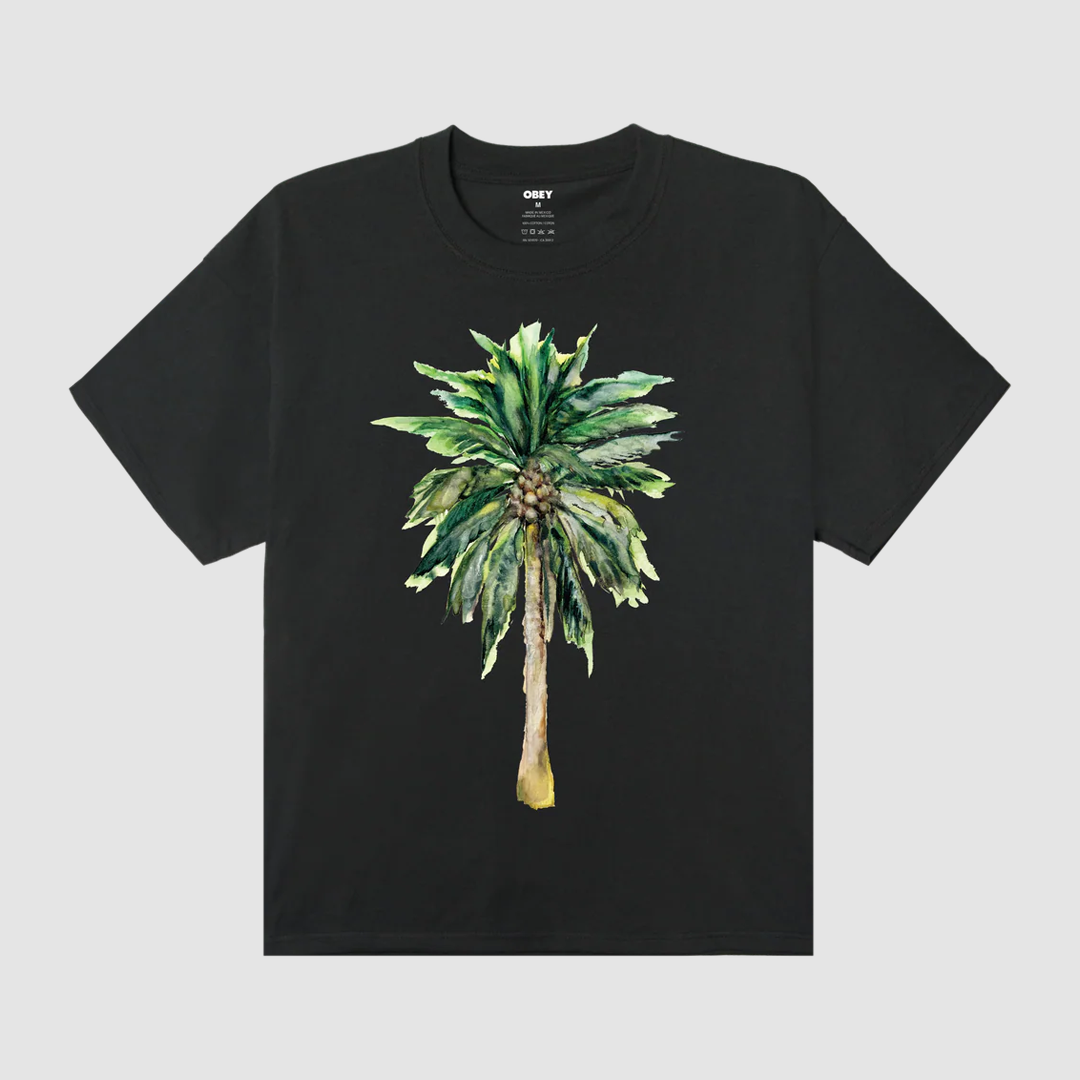 Obey Palm T-Shirt Vintage Black
