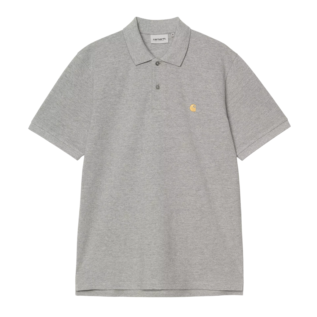 S/S Chase Pique Polo Grey Heather / Gold