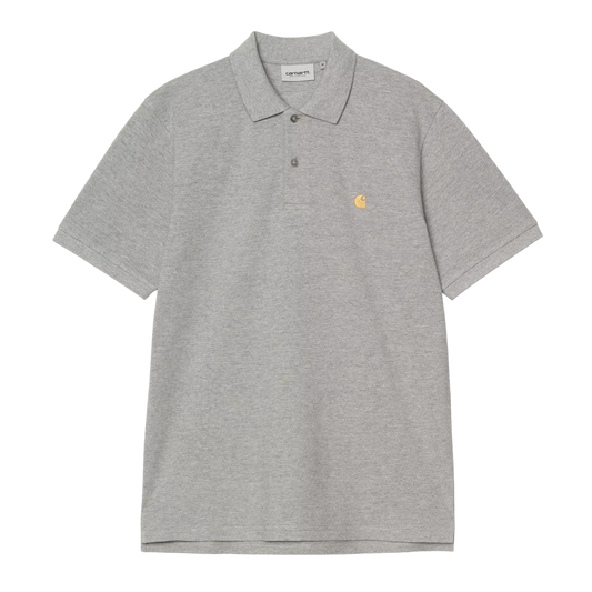 S/S Chase Pique Polo Grey Heather / Gold