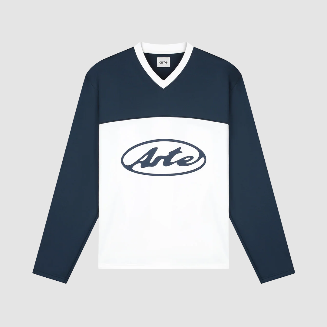 Circle Logo LS T-Shirt White / Navy