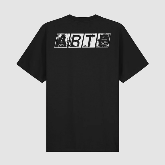Faded Back Print T-Shirt Black