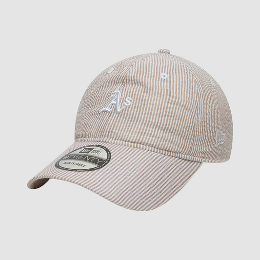 9TWENTY Seersucker Oakland Athletics MLB Stone White