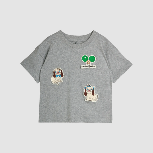 Minibabies Patches SS T-Shirt Grey Melange