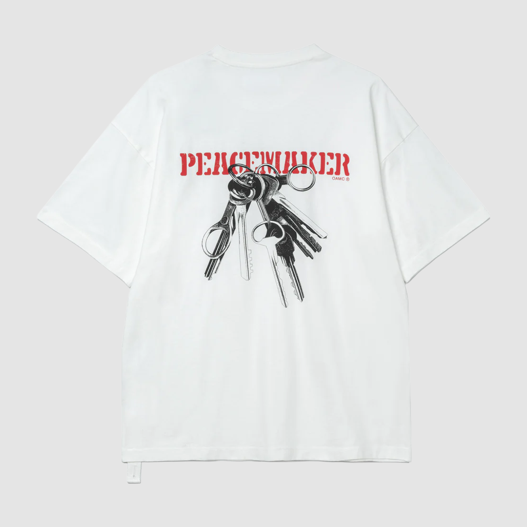 Oversize T-Shirt Keys Print White