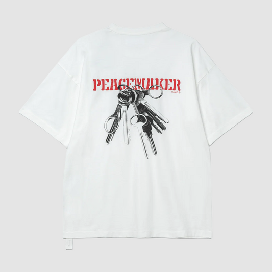 Oversize T-Shirt Keys Print White
