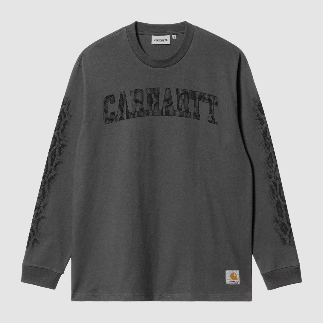 L/S Camo Snake T-Shirt Black Garment Dyed