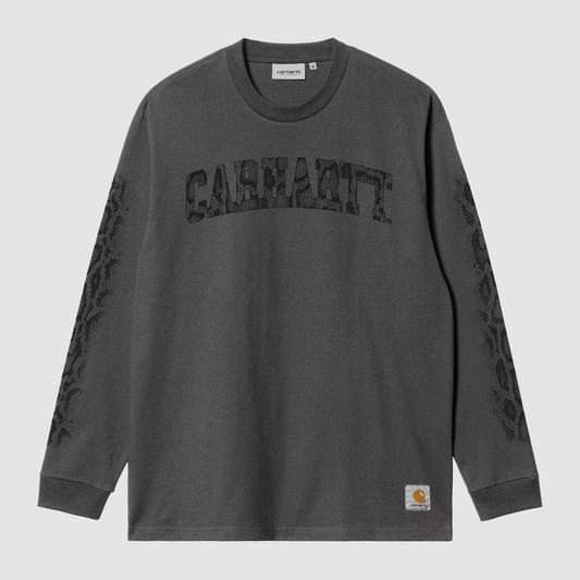 L/S Camo Snake T-Shirt Black Garment Dyed