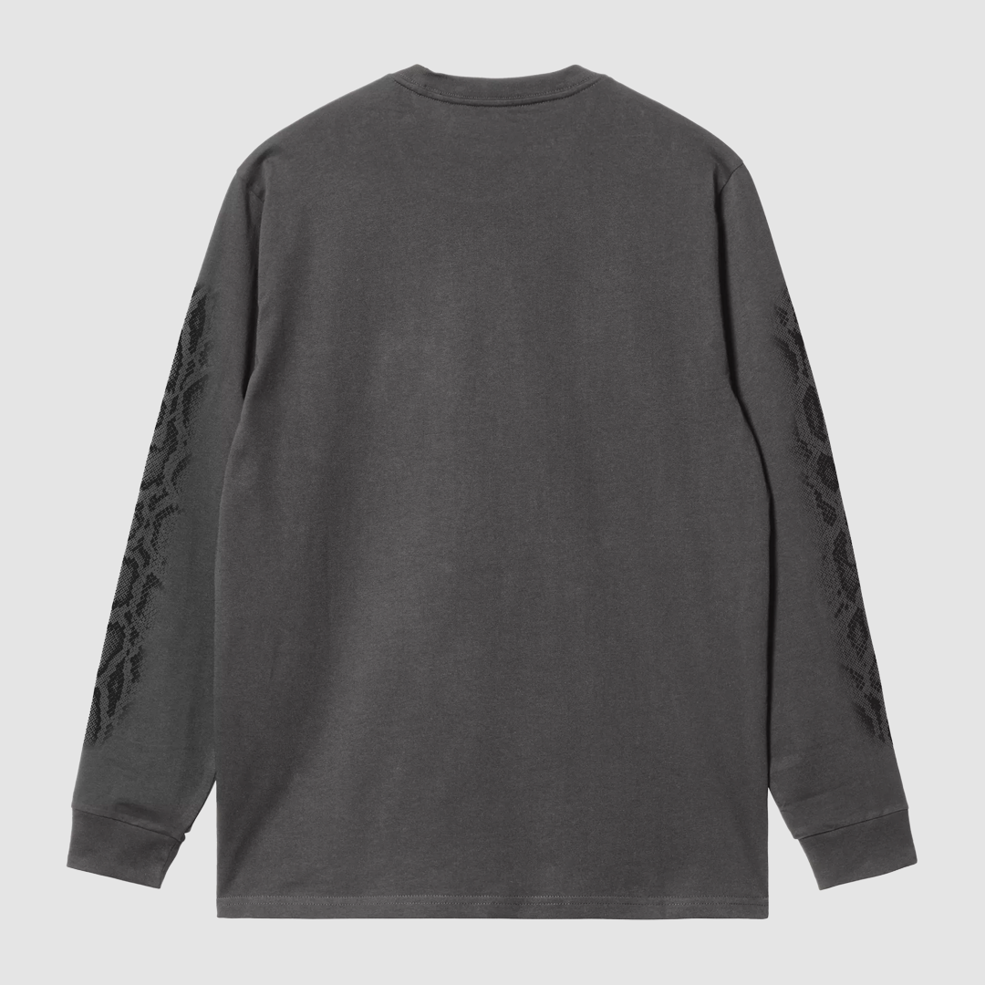 L/S Camo Snake T-Shirt Black Garment Dyed
