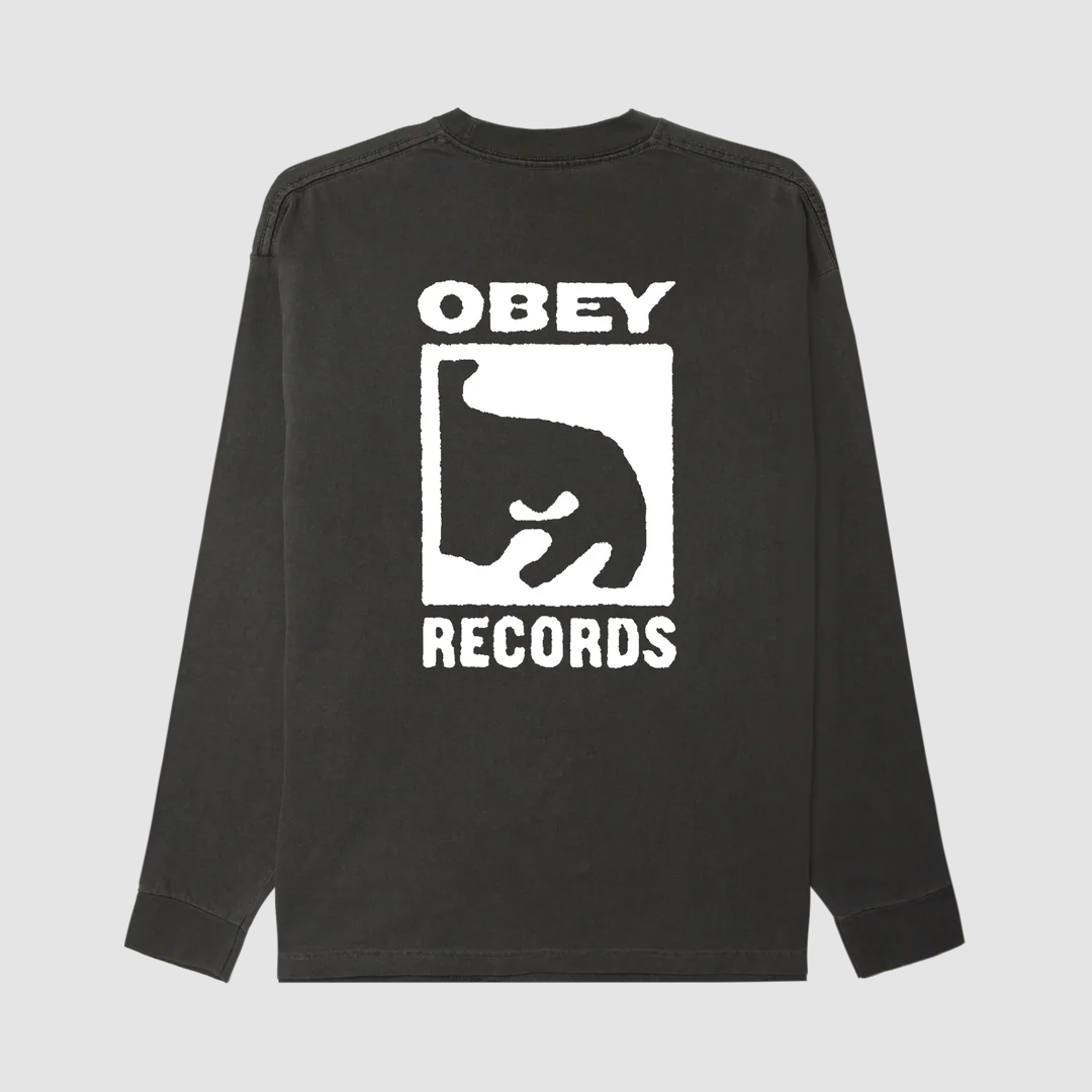 Obey Records Icon Pigment T-Shirt Dusty Black