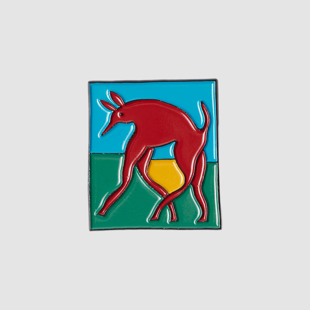 Bear Dog Hammer Enamel Pin Green